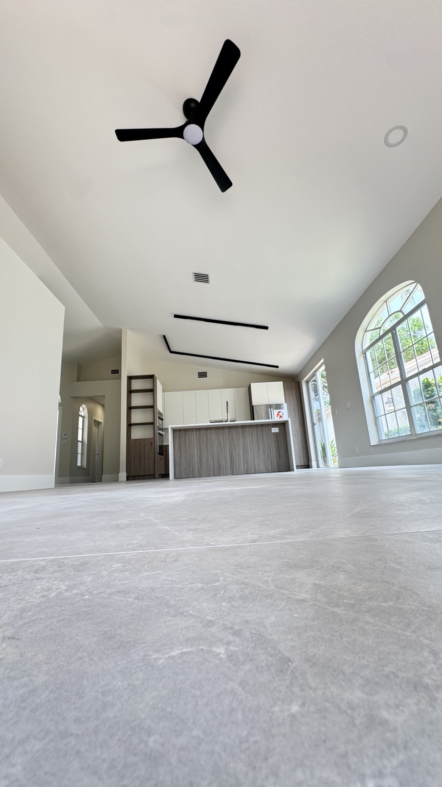 Freshly painted modern kitchen with smooth cabinetry and clean lines